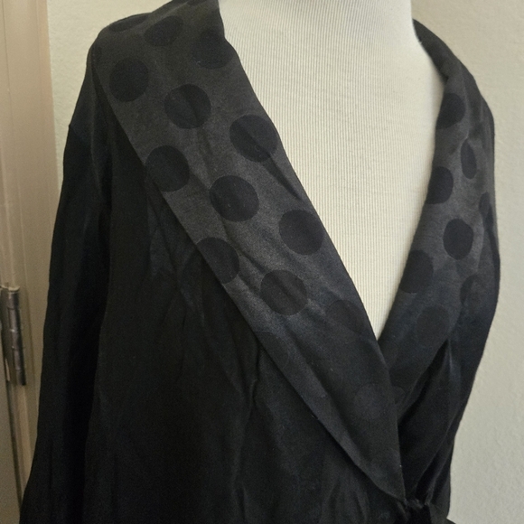 Victoria's Secret Wrap Tie Kimono Robe Striped Polka Dot Satin M/L - Picture 6 of 8